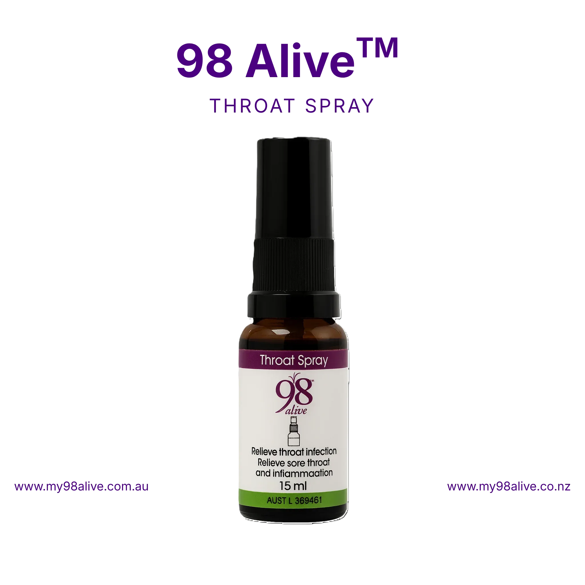 98 Alive Throat Spray 15ml